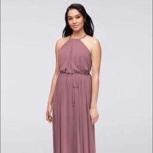 🌷🌷David’s Bridal Rosy Mauve Soft Mesh Halter